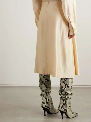 Khaite Nania Satin-twill Midi Skirt | Thumbnail 4 Khaite Nania Satin-twill Midi Skirt | Thumbnail 4
