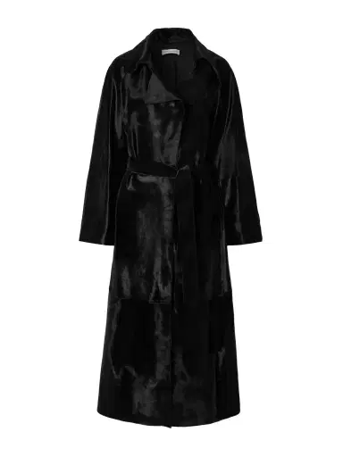 Nour Hammour Althea Belted Cow Hair Coat | Thumbnail 1 Nour Hammour Althea Belted Cow Hair Coat | Thumbnail 1