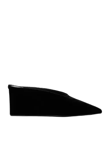 Alaïa 75 Velvet Wedge Mules | Thumbnail 1 Alaïa 75 Velvet Wedge Mules | Thumbnail 1