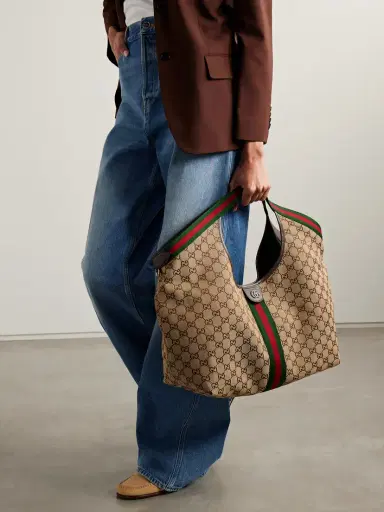 Gucci Giglio Large Leather-trimmed Canvas-jacquard Tote | Thumbnail 2 Gucci Giglio Large Leather-trimmed Canvas-jacquard Tote | Thumbnail 2