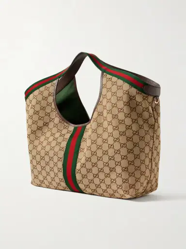 Gucci Giglio Large Leather-trimmed Canvas-jacquard Tote | Thumbnail 3 Gucci Giglio Large Leather-trimmed Canvas-jacquard Tote | Thumbnail 3