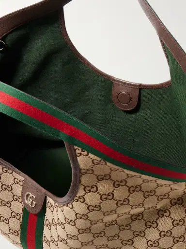 Gucci Giglio Large Leather-trimmed Canvas-jacquard Tote | Thumbnail 5 Gucci Giglio Large Leather-trimmed Canvas-jacquard Tote | Thumbnail 5