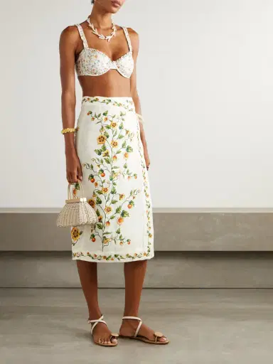 Agua by Agua Bendita Luna Floral-print Linen Midi Wrap Pareo | Thumbnail 2 Agua by Agua Bendita Luna Floral-print Linen Midi Wrap Pareo | Thumbnail 2