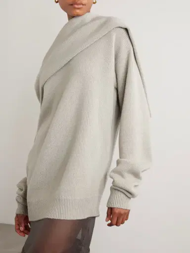 Calvin Klein Collection Mia Scarf-detailed Cashmere Sweater | Thumbnail 5 Calvin Klein Collection Mia Scarf-detailed Cashmere Sweater | Thumbnail 5
