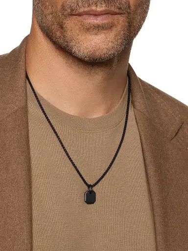 David Yurman Men's Octagonal Amulet in Black Titanium, 15MM - Black | Thumbnail 2 David Yurman Men's Octagonal Amulet in Black Titanium, 15MM - Black | Thumbnail 2