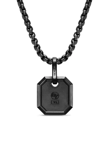 David Yurman Men's Octagonal Amulet in Black Titanium, 15MM - Black | Thumbnail 4 David Yurman Men's Octagonal Amulet in Black Titanium, 15MM - Black | Thumbnail 4