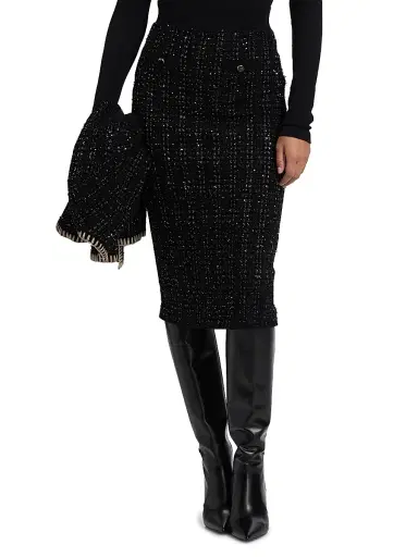 Veronica Beard Women's Corbin Sequined Knit Pencil Skirt - Black | Thumbnail 3 Veronica Beard Women's Corbin Sequined Knit Pencil Skirt - Black | Thumbnail 3