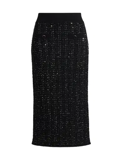 Veronica Beard Women's Corbin Sequined Knit Pencil Skirt - Black | Thumbnail 1 Veronica Beard Women's Corbin Sequined Knit Pencil Skirt - Black | Thumbnail 1