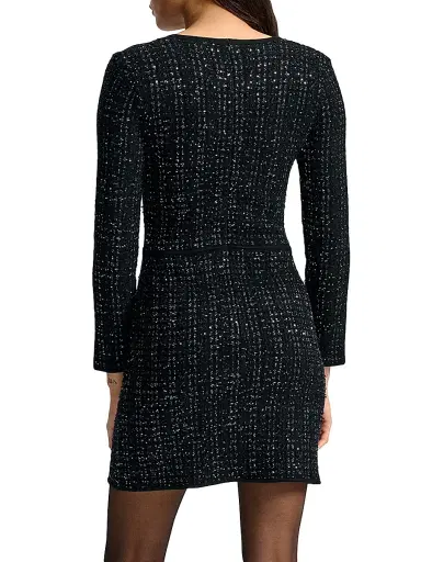 Veronica Beard Women's Channing Sequin-Embellished Knit Minidress - Black | Thumbnail 5 Veronica Beard Women's Channing Sequin-Embellished Knit Minidress - Black | Thumbnail 5