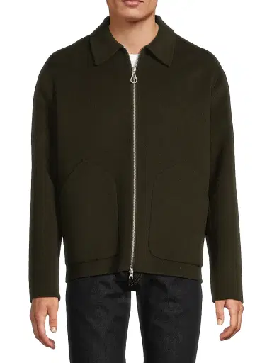 Paltò Men's Dante Wool Zip-Front Jacket - Bottle Green | Thumbnail 3 Paltò Men's Dante Wool Zip-Front Jacket - Bottle Green | Thumbnail 3