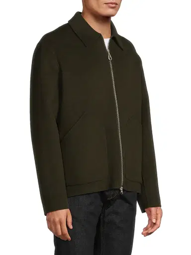 Paltò Men's Dante Wool Zip-Front Jacket - Bottle Green | Thumbnail 4 Paltò Men's Dante Wool Zip-Front Jacket - Bottle Green | Thumbnail 4