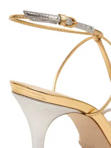 22élevé Women's 90MM Metallic Leather T-Strap Sandals | Thumbnail 5 22élevé Women's 90MM Metallic Leather T-Strap Sandals | Thumbnail 5