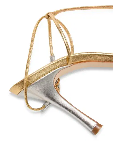 22élevé Women's 90MM Metallic Leather T-Strap Sandals | Thumbnail 6 22élevé Women's 90MM Metallic Leather T-Strap Sandals | Thumbnail 6