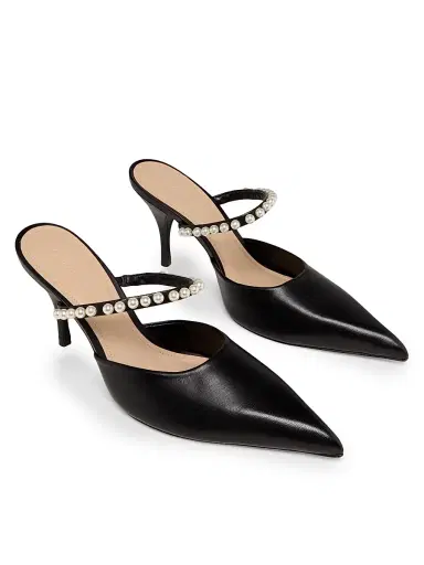22élevé Women's 85MM Embellished Leather Mules | Thumbnail 2 22élevé Women's 85MM Embellished Leather Mules | Thumbnail 2