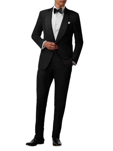 Ralph Lauren Purple Label Men's Gregory Barathea Wool Shawl-Lapel Tuxedo | Thumbnail 2 Ralph Lauren Purple Label Men's Gregory Barathea Wool Shawl-Lapel Tuxedo | Thumbnail 2