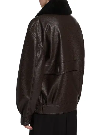 Et Ochs Women's Murphy Faux-Leather Oversized Bomber Jacket - Espresso | Thumbnail 5 Et Ochs Women's Murphy Faux-Leather Oversized Bomber Jacket - Espresso | Thumbnail 5