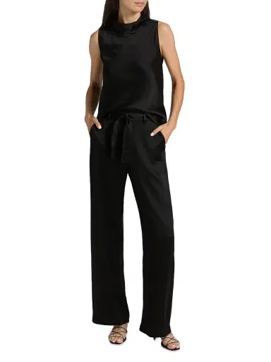 Leset Women's Barb Tie-Waist Pants - Black | Thumbnail 2 Leset Women's Barb Tie-Waist Pants - Black | Thumbnail 2
