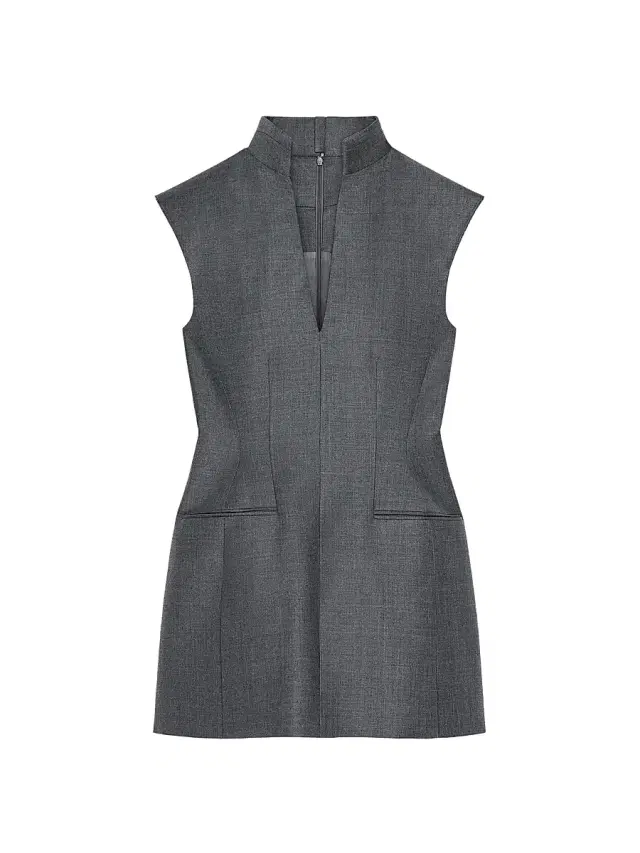 Women's Tailored Dress in Wool - Grey Mix Women's Tailored Dress in Wool - Grey Mix