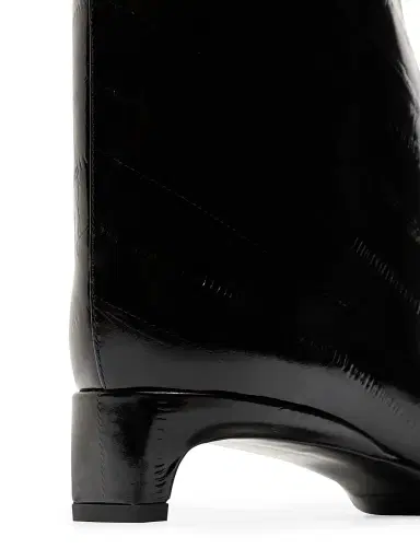 Loulou de Saison Women's Iman 3MM Eel-Effect Leather Ankle Boots - Black | Thumbnail 3 Loulou de Saison Women's Iman 3MM Eel-Effect Leather Ankle Boots - Black | Thumbnail 3