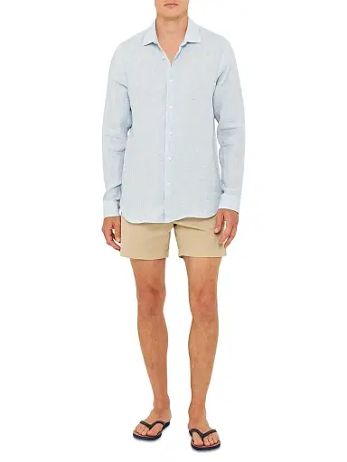 Orlebar Brown Men's Giles Linen Button-Front Sport Shirt | Thumbnail 2 Orlebar Brown Men's Giles Linen Button-Front Sport Shirt | Thumbnail 2