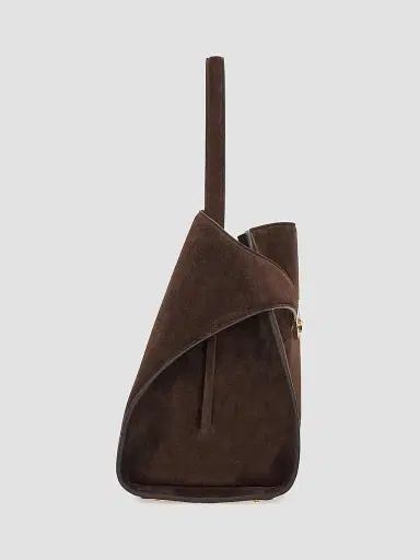 FERRAGAMO Women's Hug Suede Shoulder Bag - Brown | Thumbnail 4 FERRAGAMO Women's Hug Suede Shoulder Bag - Brown | Thumbnail 4