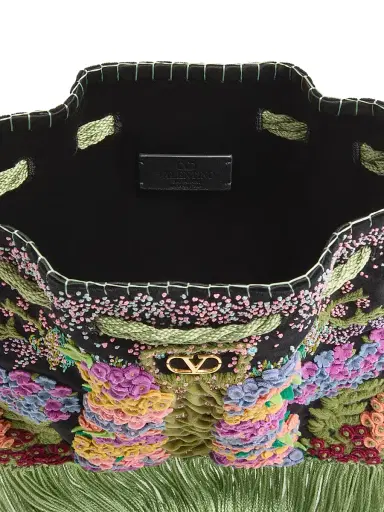 Valentino Garavani Women's Nellcote Alice Embroidered Shoulder Bag - Black Multicolor | Thumbnail 3 Valentino Garavani Women's Nellcote Alice Embroidered Shoulder Bag - Black Multicolor | Thumbnail 3