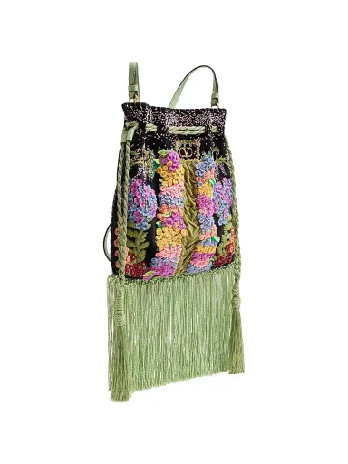 Valentino Garavani Women's Nellcote Alice Embroidered Shoulder Bag - Black Multicolor | Thumbnail 4 Valentino Garavani Women's Nellcote Alice Embroidered Shoulder Bag - Black Multicolor | Thumbnail 4