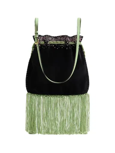 Valentino Garavani Women's Nellcote Alice Embroidered Shoulder Bag - Black Multicolor | Thumbnail 6 Valentino Garavani Women's Nellcote Alice Embroidered Shoulder Bag - Black Multicolor | Thumbnail 6