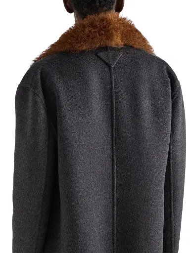 Prada Women's Double-Breasted Double Cashwool Coat - Grey | Thumbnail 5 Prada Women's Double-Breasted Double Cashwool Coat - Grey | Thumbnail 5