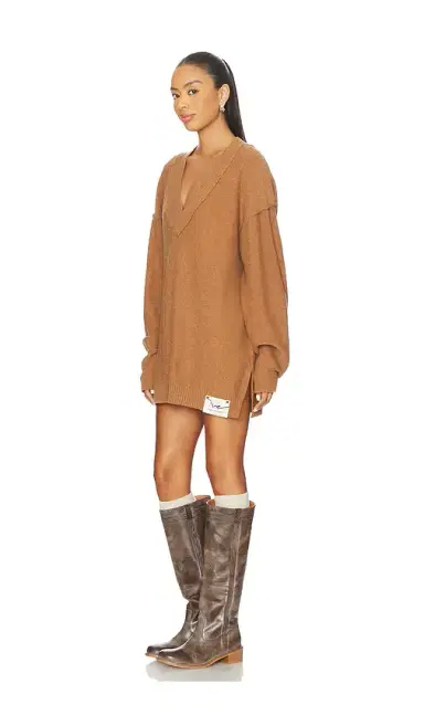 Free People x We The Free Chelsea V Neck Tunic In Muscavado | Thumbnail 2 Free People x We The Free Chelsea V Neck Tunic In Muscavado | Thumbnail 2
