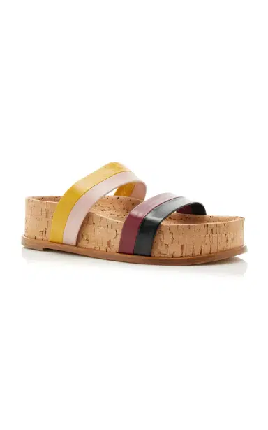 Gabriela Hearst Striker Leather-Trimmed Flatform Sandal | Thumbnail 4 Gabriela Hearst Striker Leather-Trimmed Flatform Sandal | Thumbnail 4