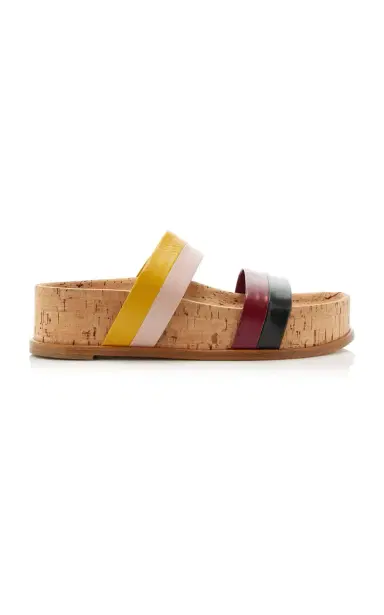 Gabriela Hearst Striker Leather-Trimmed Flatform Sandal | Thumbnail 1 Gabriela Hearst Striker Leather-Trimmed Flatform Sandal | Thumbnail 1