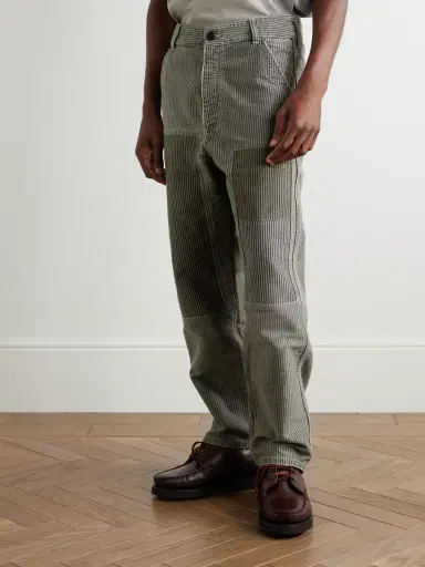 Visvim Pastoral Straight-Leg Panelled Striped Cotton-Moleskin Trousers - Men | Thumbnail 3 Visvim Pastoral Straight-Leg Panelled Striped Cotton-Moleskin Trousers - Men | Thumbnail 3