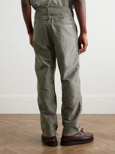 Visvim Pastoral Straight-Leg Panelled Striped Cotton-Moleskin Trousers - Men | Thumbnail 4 Visvim Pastoral Straight-Leg Panelled Striped Cotton-Moleskin Trousers - Men | Thumbnail 4