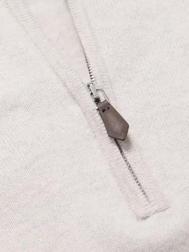 N.Peal N.Peal Cashmere Tucci Leather-Trimmed Half-Zip Sweater - Men | Thumbnail 5 N.Peal N.Peal Cashmere Tucci Leather-Trimmed Half-Zip Sweater - Men | Thumbnail 5