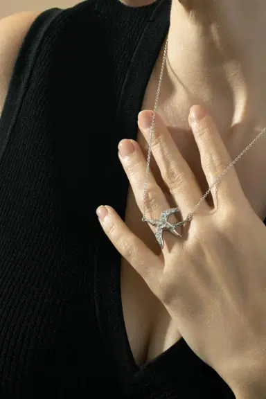 MONICA RICH KOSANN White Sapphire Freedom Swallow Necklace | Thumbnail 3 MONICA RICH KOSANN White Sapphire Freedom Swallow Necklace | Thumbnail 3