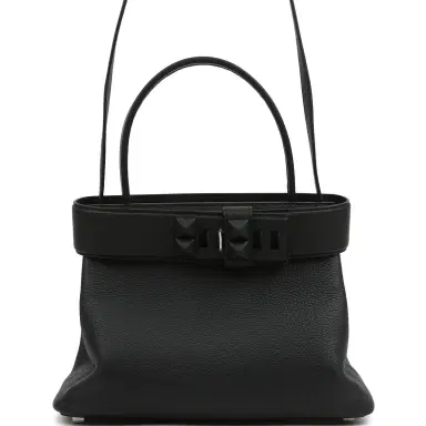 HERMÈS Hermes Medor Bag Black Togo and Swift Palladium Hardware | Thumbnail 1 HERMÈS Hermes Medor Bag Black Togo and Swift Palladium Hardware | Thumbnail 1