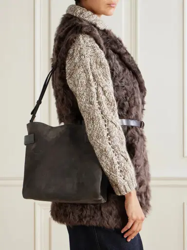 Brunello Cucinelli Bead-embellished Suede Shoulder Bag | Thumbnail 2 Brunello Cucinelli Bead-embellished Suede Shoulder Bag | Thumbnail 2