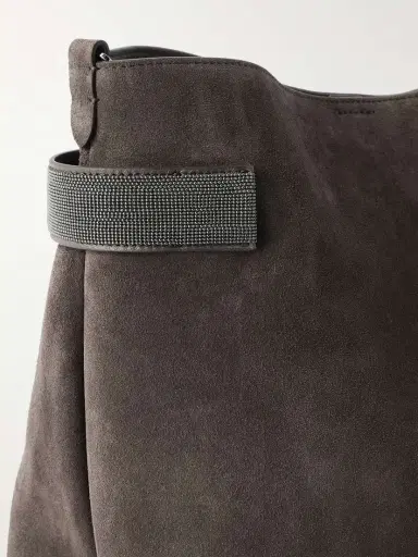 Brunello Cucinelli Bead-embellished Suede Shoulder Bag | Thumbnail 4 Brunello Cucinelli Bead-embellished Suede Shoulder Bag | Thumbnail 4