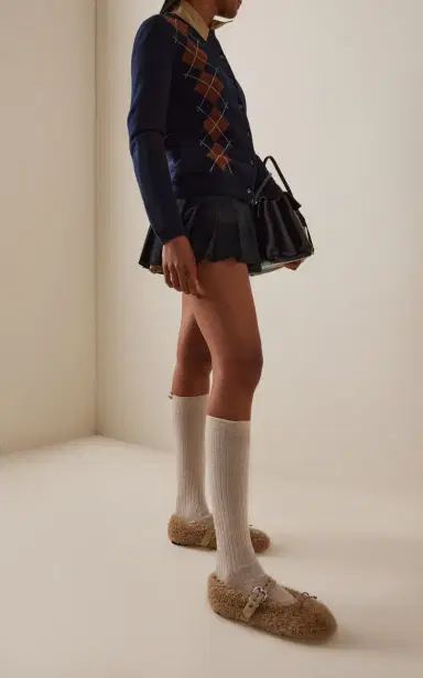 Miu Miu Shearling Ballet Flats | Thumbnail 2 Miu Miu Shearling Ballet Flats | Thumbnail 2