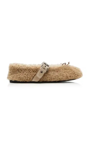 Miu Miu Shearling Ballet Flats | Thumbnail 1 Miu Miu Shearling Ballet Flats | Thumbnail 1