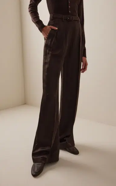 Gabriela Hearst Vargas Pleated Silk Wide-Leg Pants | Thumbnail 3 Gabriela Hearst Vargas Pleated Silk Wide-Leg Pants | Thumbnail 3