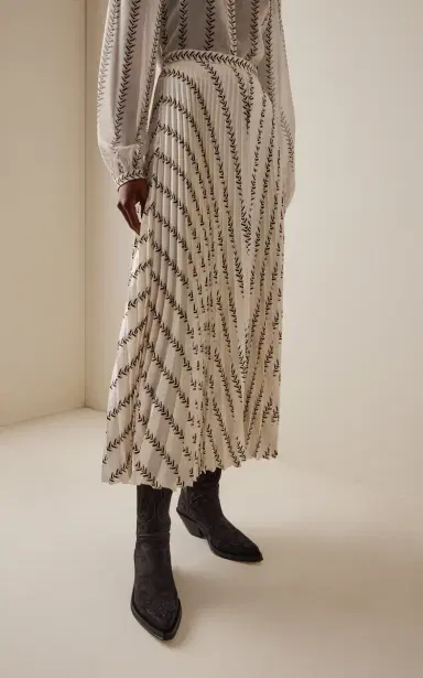 Gabriela Hearst Eames Boot-Striped Silk Plissé Midi Skirt | Thumbnail 3 Gabriela Hearst Eames Boot-Striped Silk Plissé Midi Skirt | Thumbnail 3