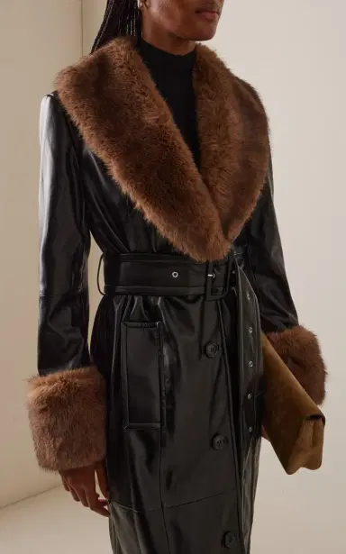 Stand Studio Estella Faux Shearling-Trimmed Vegan Leather Coat | Thumbnail 3 Stand Studio Estella Faux Shearling-Trimmed Vegan Leather Coat | Thumbnail 3
