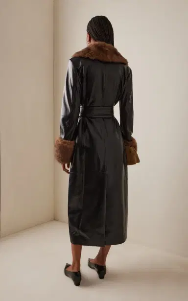 Stand Studio Estella Faux Shearling-Trimmed Vegan Leather Coat | Thumbnail 4 Stand Studio Estella Faux Shearling-Trimmed Vegan Leather Coat | Thumbnail 4