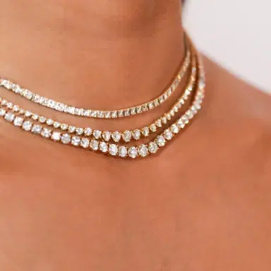 Wish Fine Jewelry Diamond 18K Gold Graduated Tennis Necklace | Thumbnail 2 Wish Fine Jewelry Diamond 18K Gold Graduated Tennis Necklace | Thumbnail 2