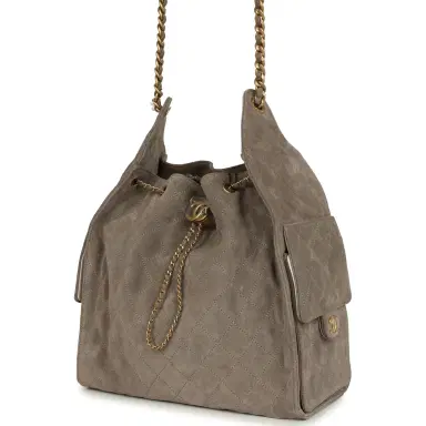 Chanel Chanel Medium 25 Hobo Bag Dark Grey Suede Antique Gold Hardware | Thumbnail 3 Chanel Chanel Medium 25 Hobo Bag Dark Grey Suede Antique Gold Hardware | Thumbnail 3