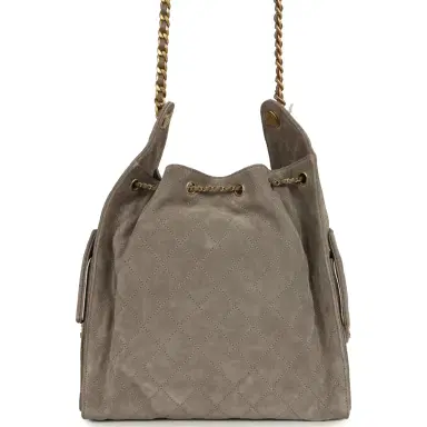 Chanel Chanel Medium 25 Hobo Bag Dark Grey Suede Antique Gold Hardware | Thumbnail 5 Chanel Chanel Medium 25 Hobo Bag Dark Grey Suede Antique Gold Hardware | Thumbnail 5