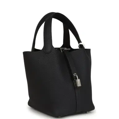 HERMÈS Hermes Picotin Lock 18 Caban Clemence Palladium Hardware | Thumbnail 2 HERMÈS Hermes Picotin Lock 18 Caban Clemence Palladium Hardware | Thumbnail 2
