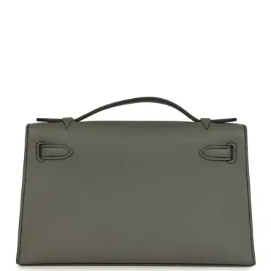 HERMÈS Hermes Special Order (HSS) Kelly Pochette Gris Meyer Verso Swift Gold Hardware | Thumbnail 4 HERMÈS Hermes Special Order (HSS) Kelly Pochette Gris Meyer Verso Swift Gold Hardware | Thumbnail 4